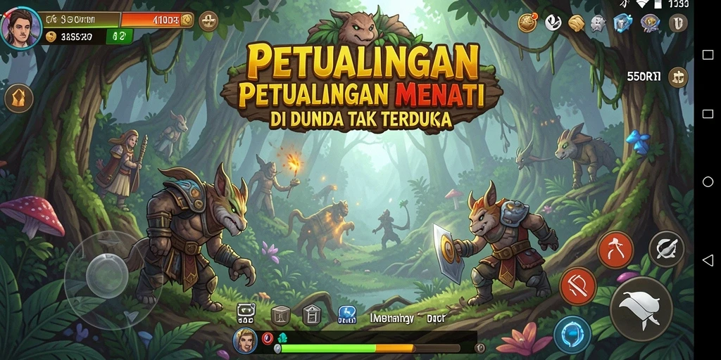 Tampilan gameplay menakjubkan dengan adegan petualangan yang seru.