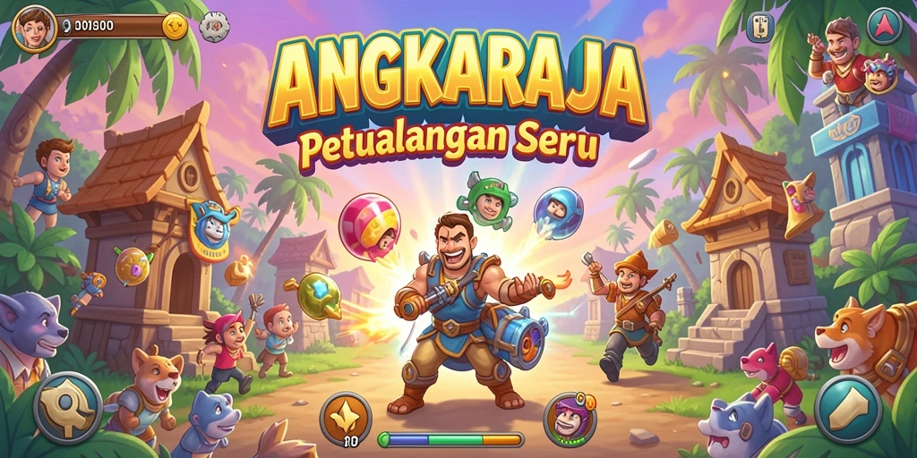 Tampilan gameplay seru dalam ANGKARAJA yang menantang.