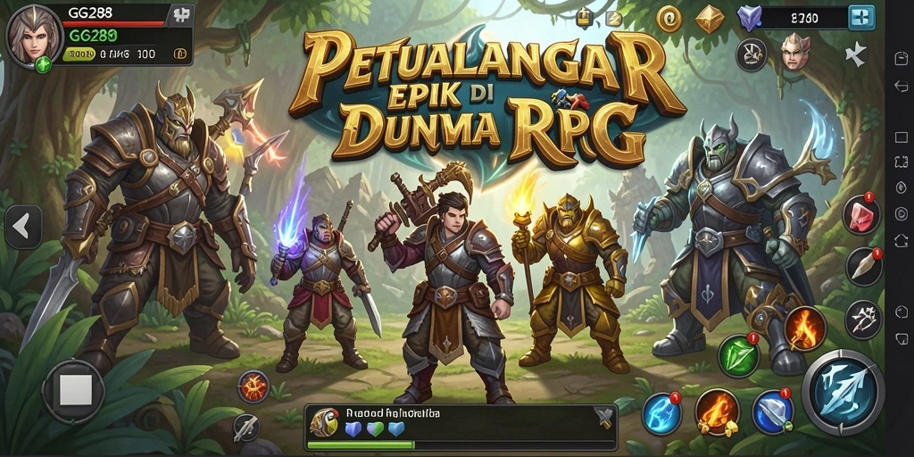 Screenshot GG288 menampilkan aksi seru dalam pertarungan RPG.