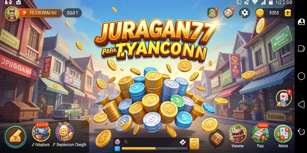 Screenshot utama JURAGAN77 menampilkan aksi pengelolaan bisnis seru.