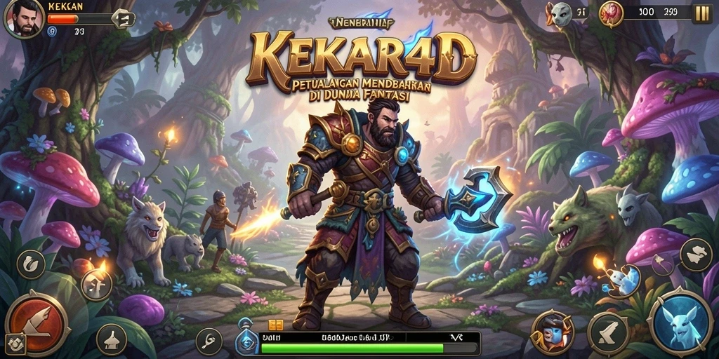 Tangkapan layar utama menunjukkan aksi seru dalam permainan KEKAR4D.