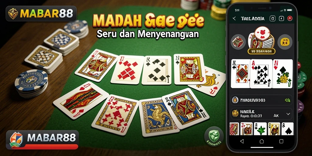 Tampilan gameplay Gaple yang seru dan menarik di MABAR88.