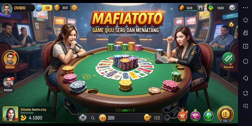 Screenshot gameplay MAFIATOTO dengan tampilan QiuQiu yang menarik.