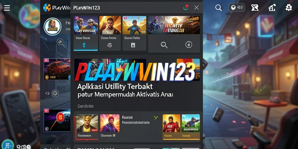 Screenshot utama PLAYWIN123 menampilkan antarmuka aplikasi yang sederhana dan fungsional.