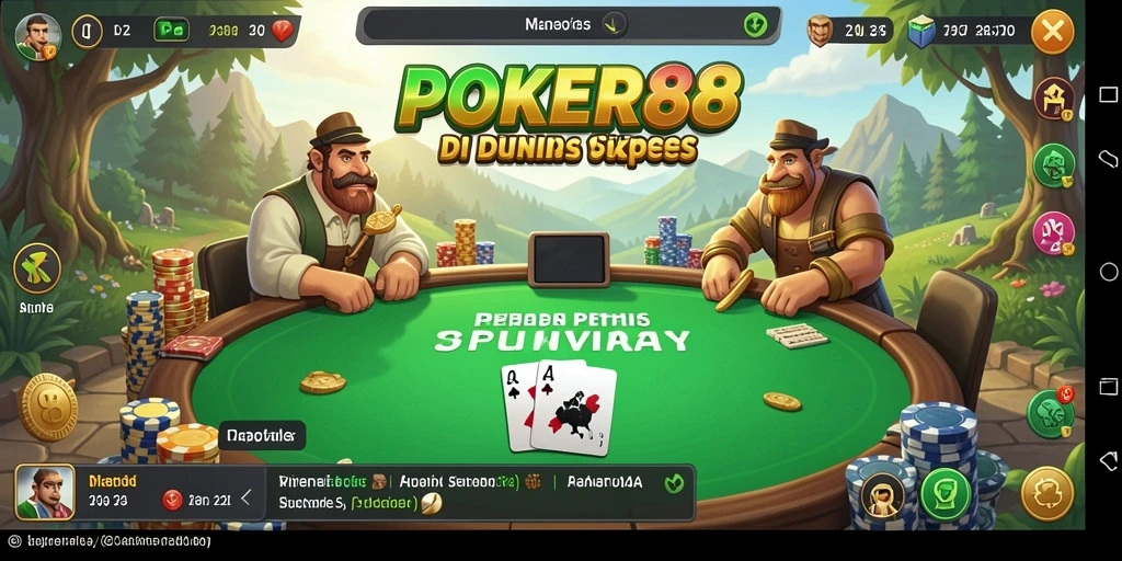Tampilan gameplay POKER88 dengan aktivitas bertani yang seru.