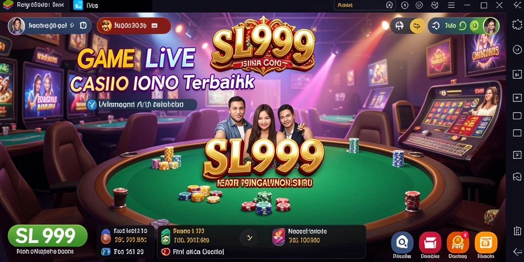 Screenshot gameplay SL999 yang menampilkan dealer langsung di kasino virtual.