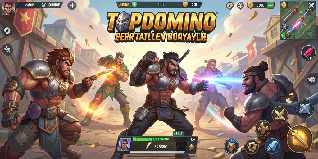 Screenshot gameplay TOPDOMINO yang menampilkan aksi seru dalam Battle Royale.